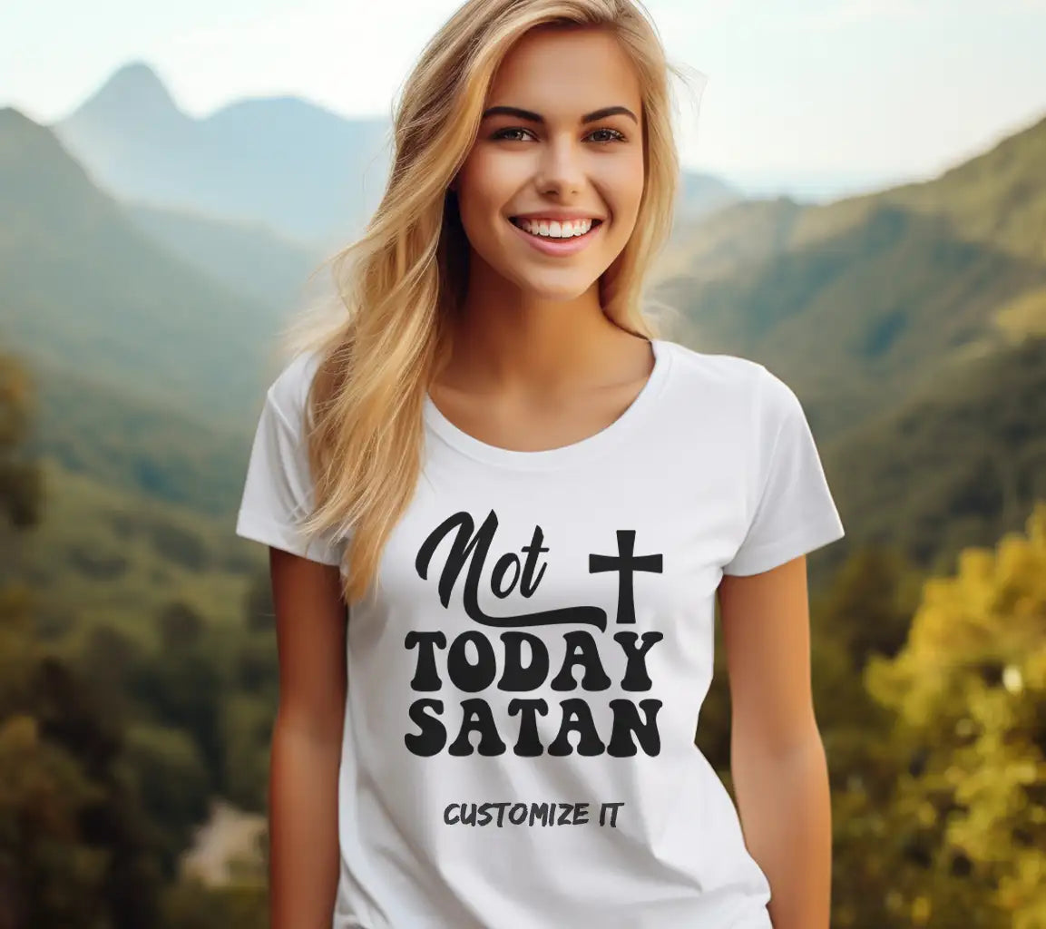 Not Today Satan SVG - Christian Cross Design SVG