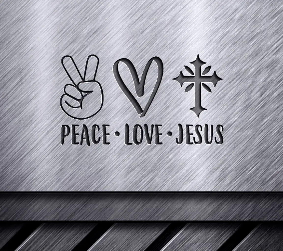 Peace, Love, Jesus SVG - Christian Design with Peace Sign, Heart, and Cross SVG