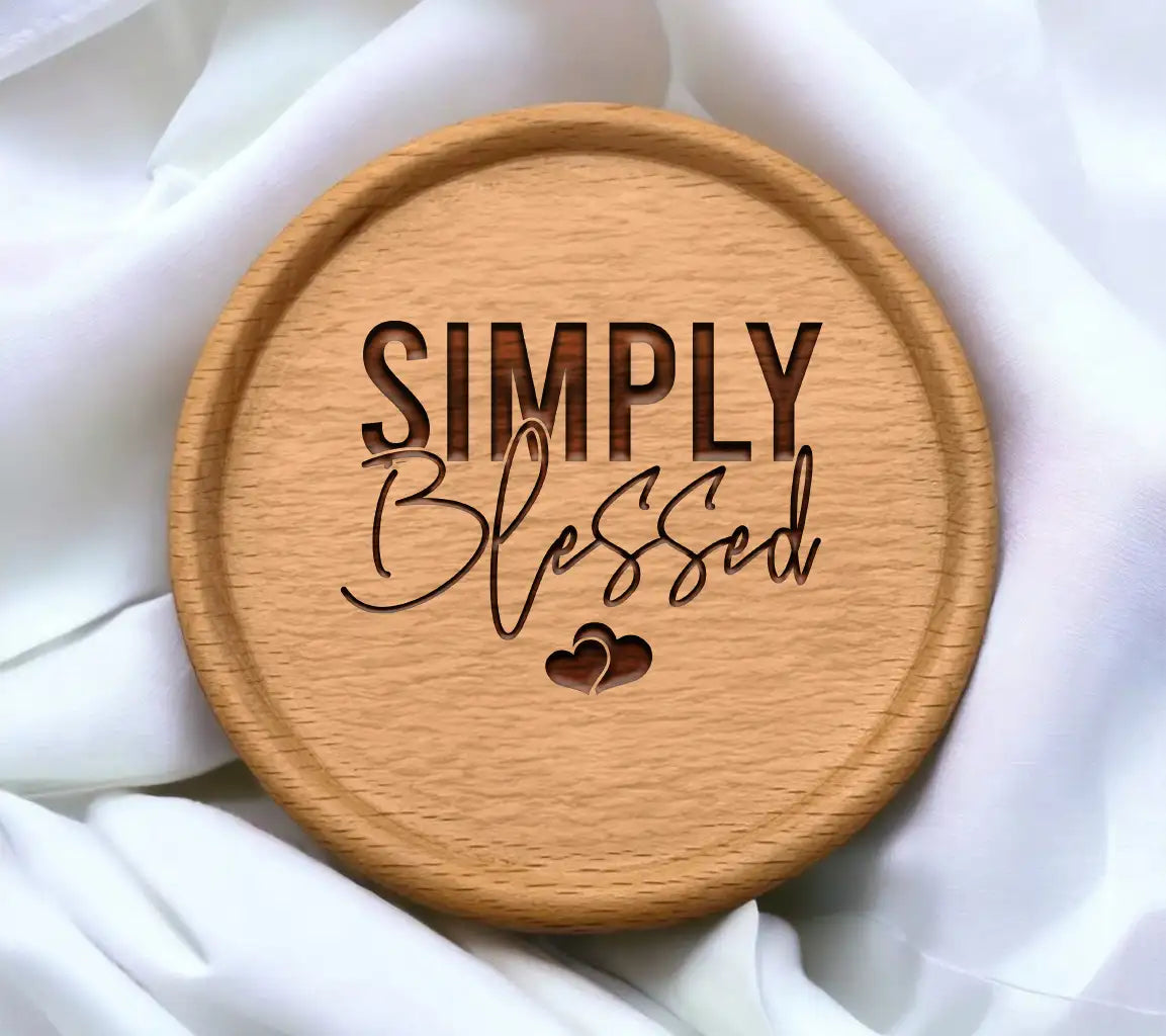 Simply Blessed  Logo SVG with Hearts - Christian Design SVG