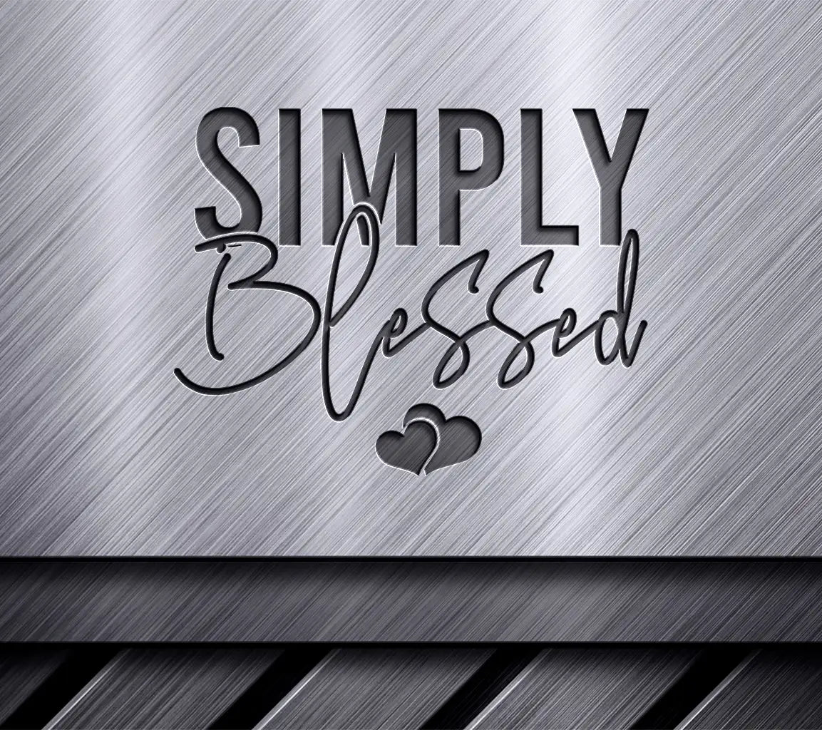 Simply Blessed  Logo SVG with Hearts - Christian Design SVG