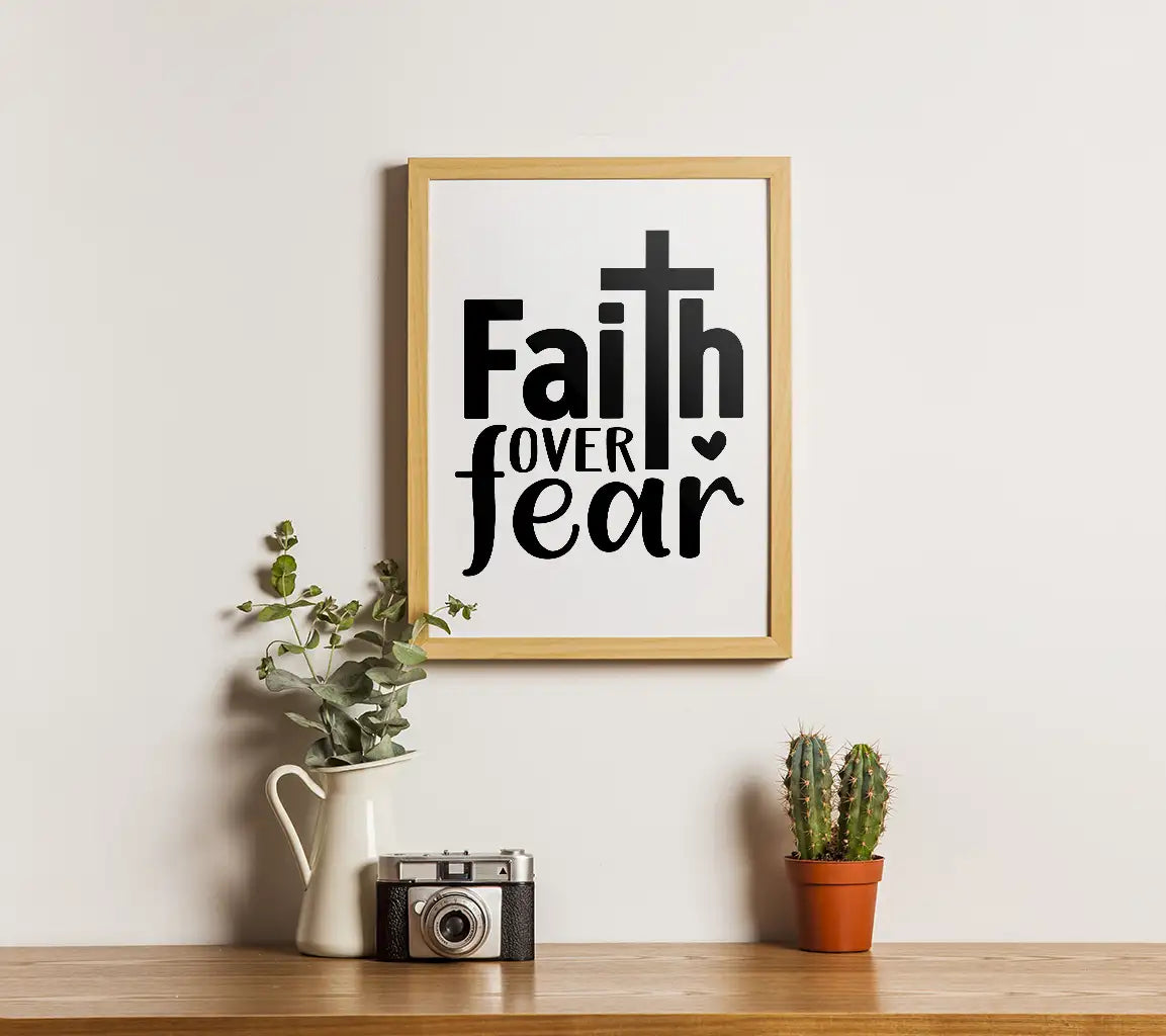 Faith Over Fear Cross SVG -  Christian Design SVG