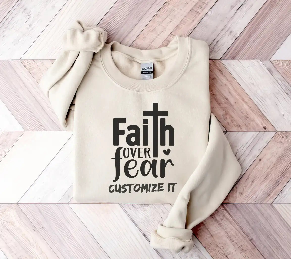 Faith Over Fear Cross SVG -  Christian Design SVG