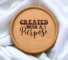 Created With A Purpose  SVG Sign - Christian Graphic SVG