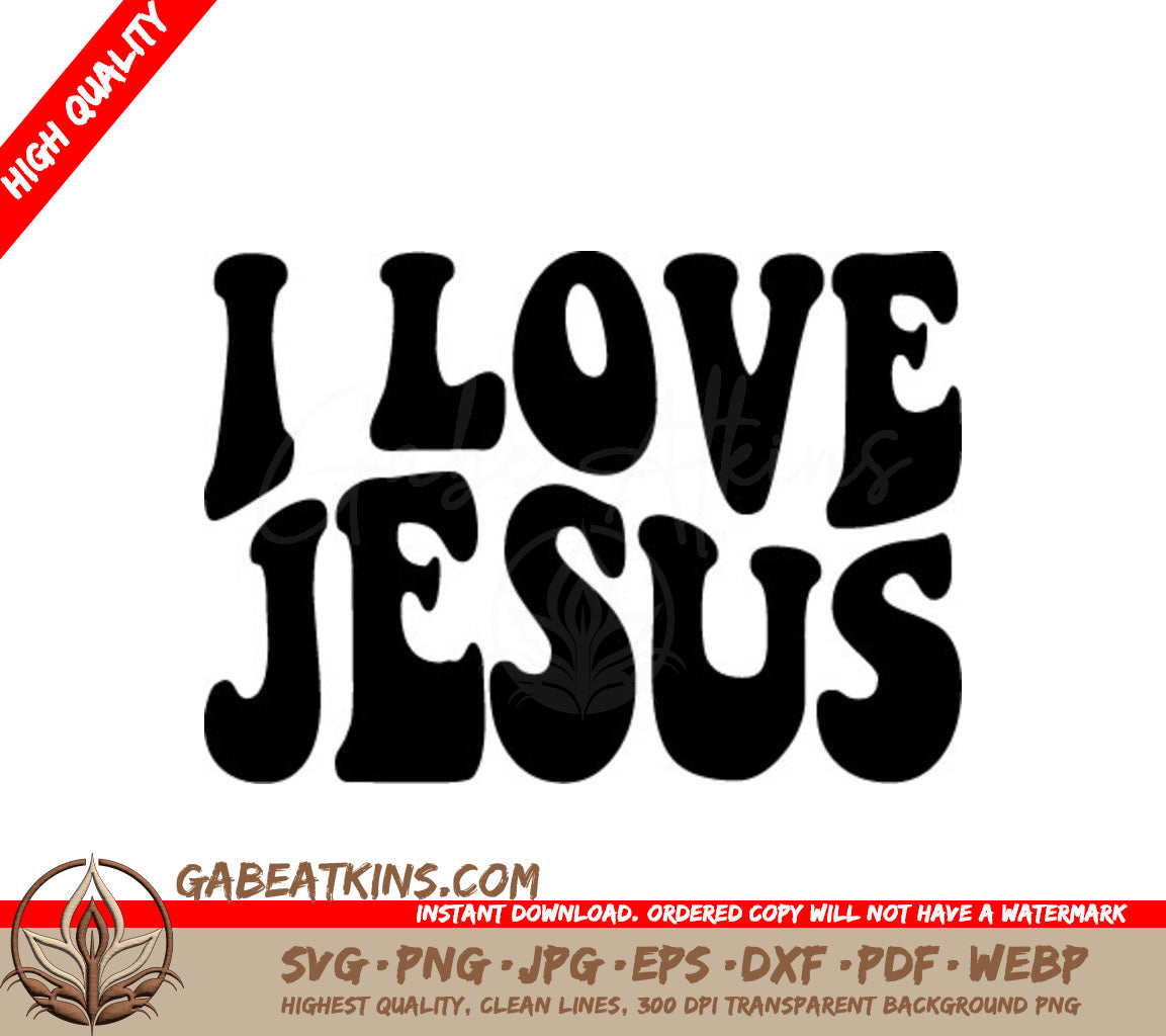 I Love Jesus  SVG Logo - Christian Graphic SVG