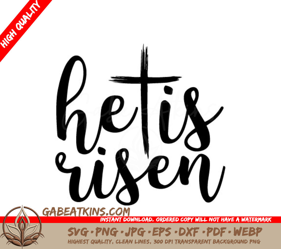 He Is Risen SVG -  Cross Design SVG