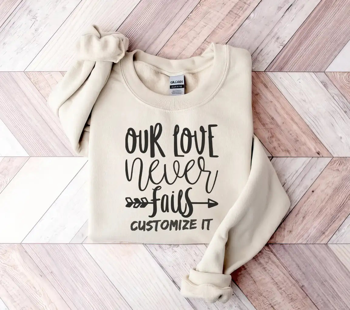 Our Love Never Fails SVG with Arrow - Christian Design SVG