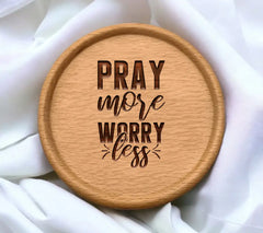 Pray More Worry Less SVG - Christian Design White Background SVG