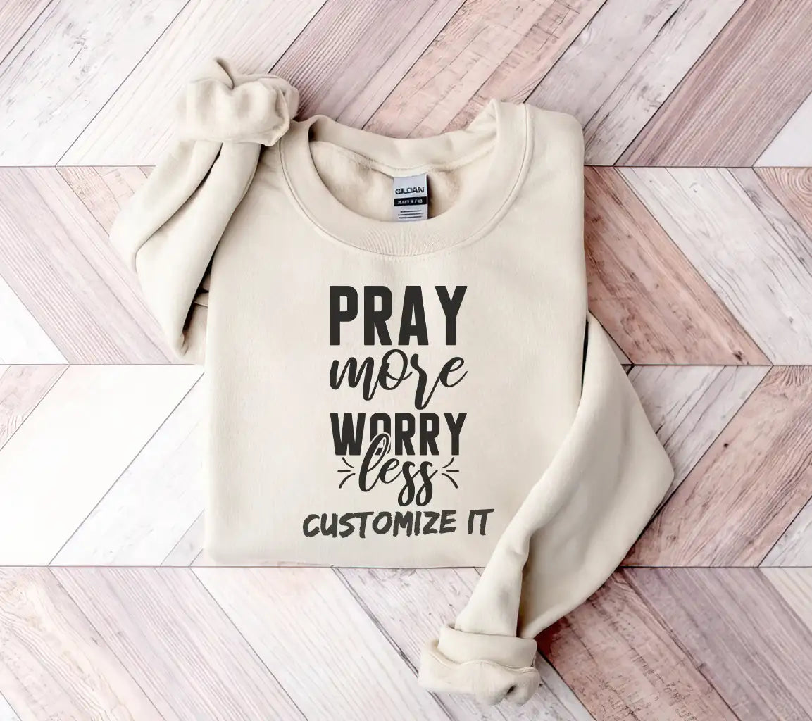 Pray More Worry Less SVG - Christian Design White Background SVG