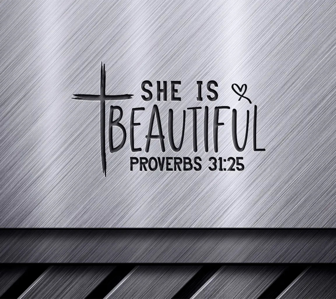  Cross She Is Beautiful SVG - Christian Design SVG