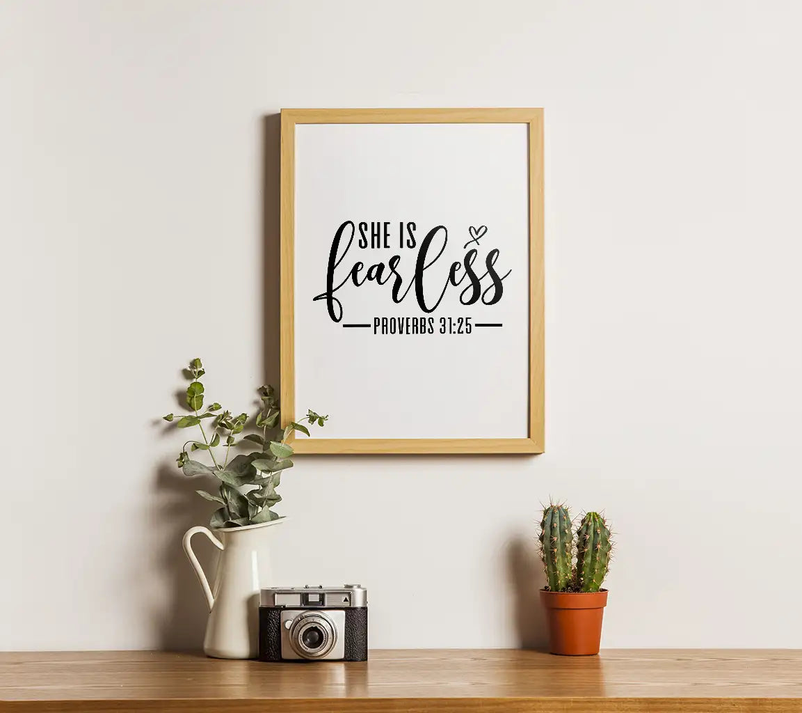 She Is Fearless SVG - Christian Design with Heart SVG