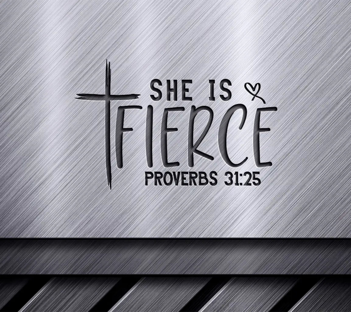  Christian She Is Fierce Cross Logo SVG SVG