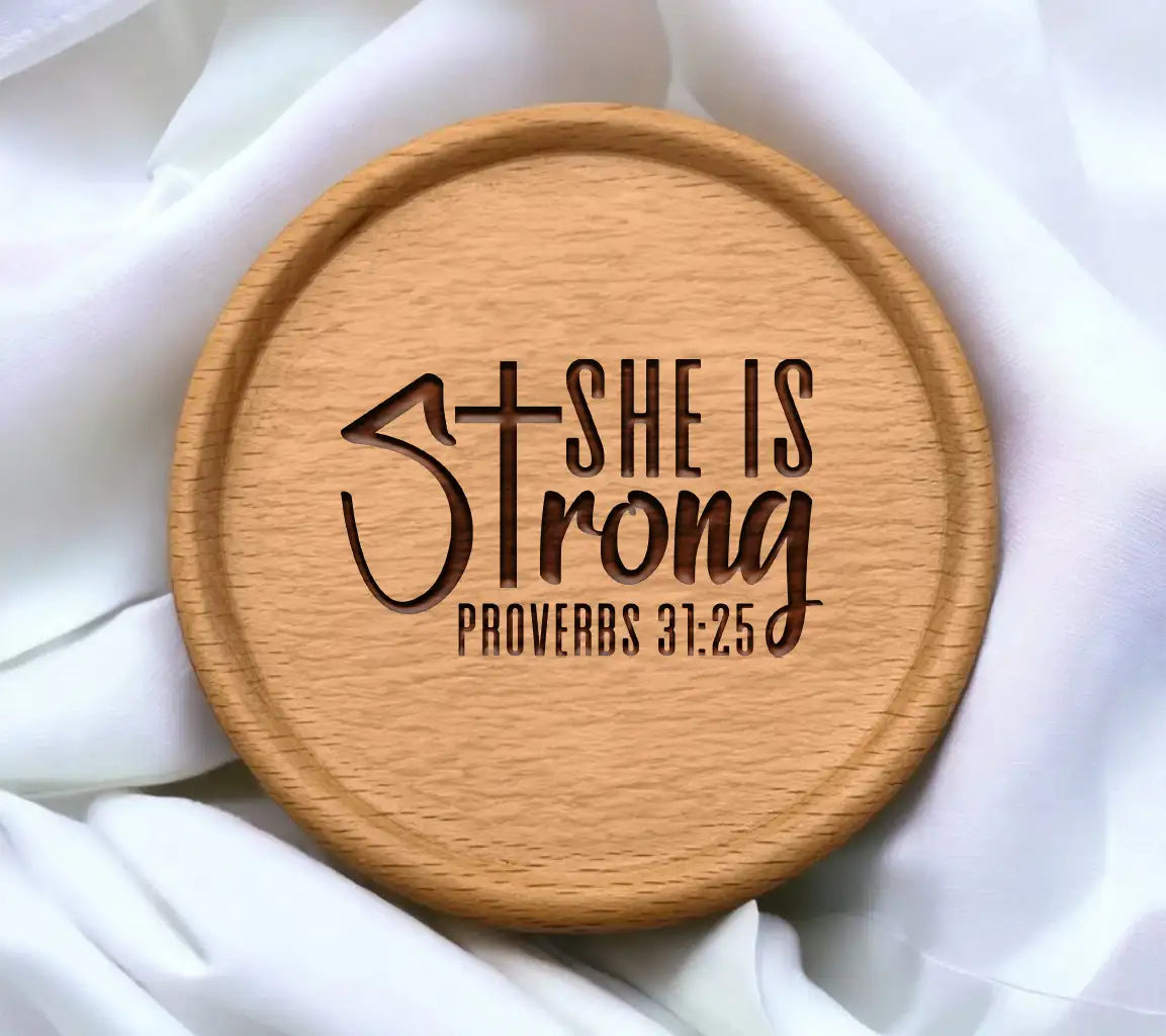 She Is Strong SVG - Christian Bible Verse Design SVG