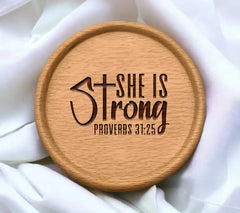 She Is Strong Christian SVG -  Logo with Cross SVG