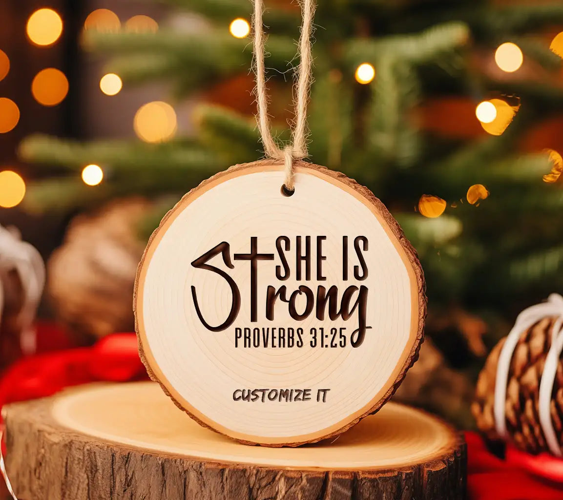 She Is Strong SVG - Christian Bible Verse Design SVG