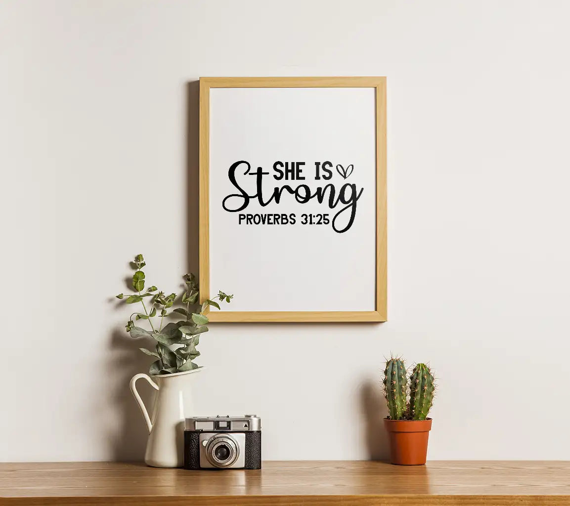 She Is Strong SVG - Christian Bible Verse Design SVG