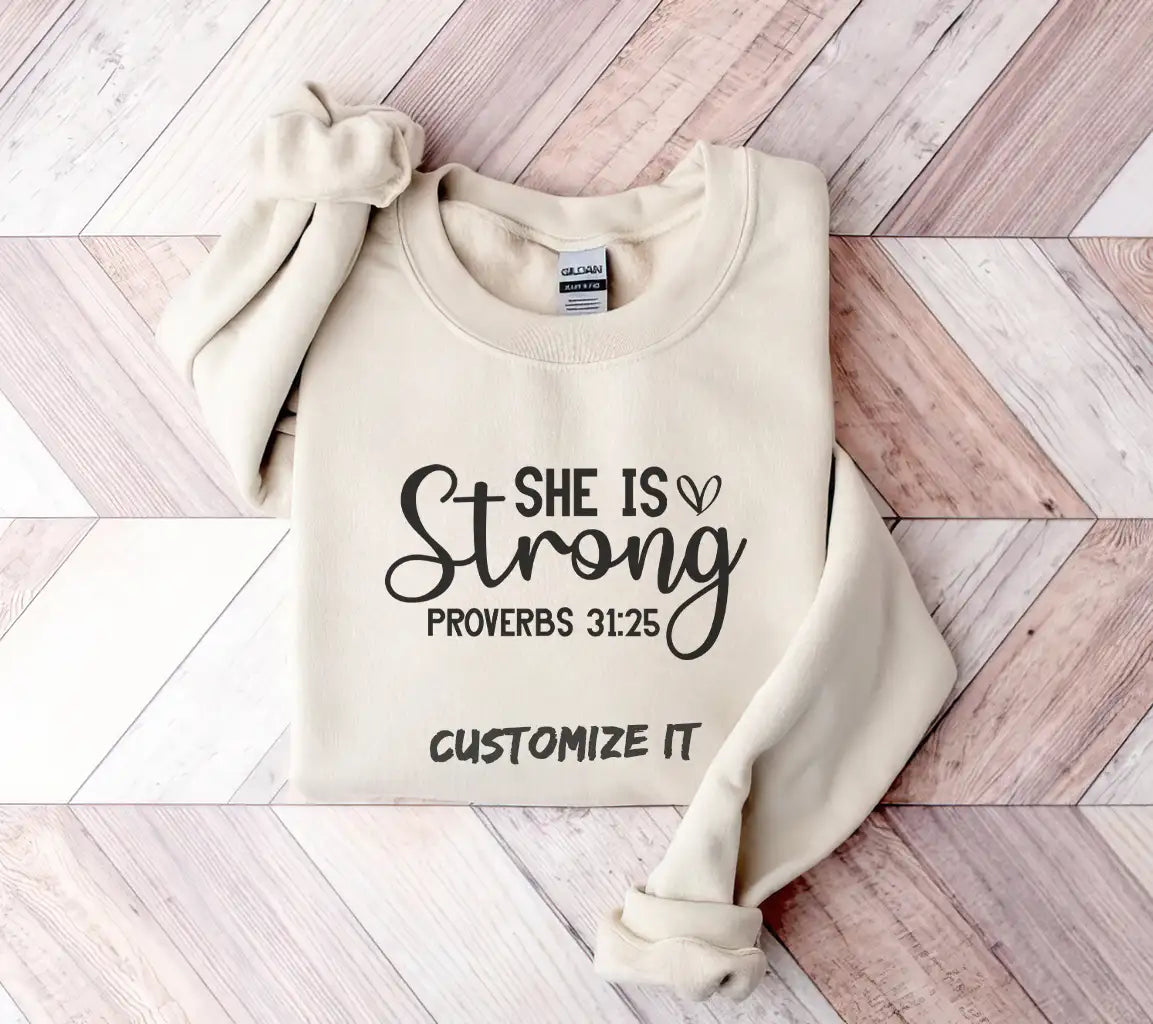 She Is Strong SVG - Christian Bible Verse Design SVG