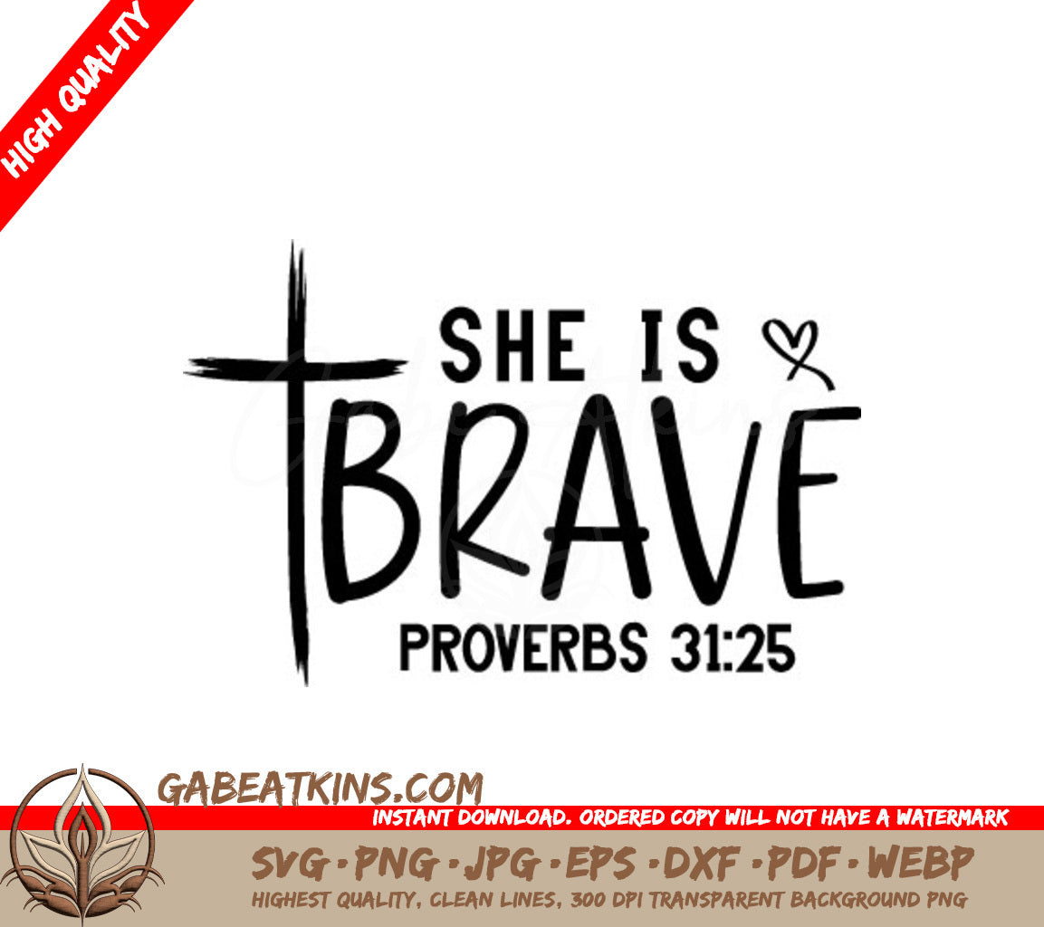 She Is Brave -  Cross Logo SVG SVG