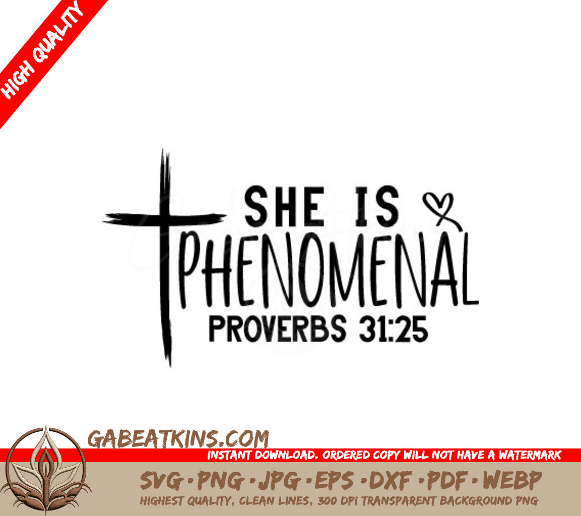 She Is Phenomenal -  Cross Logo SVG SVG