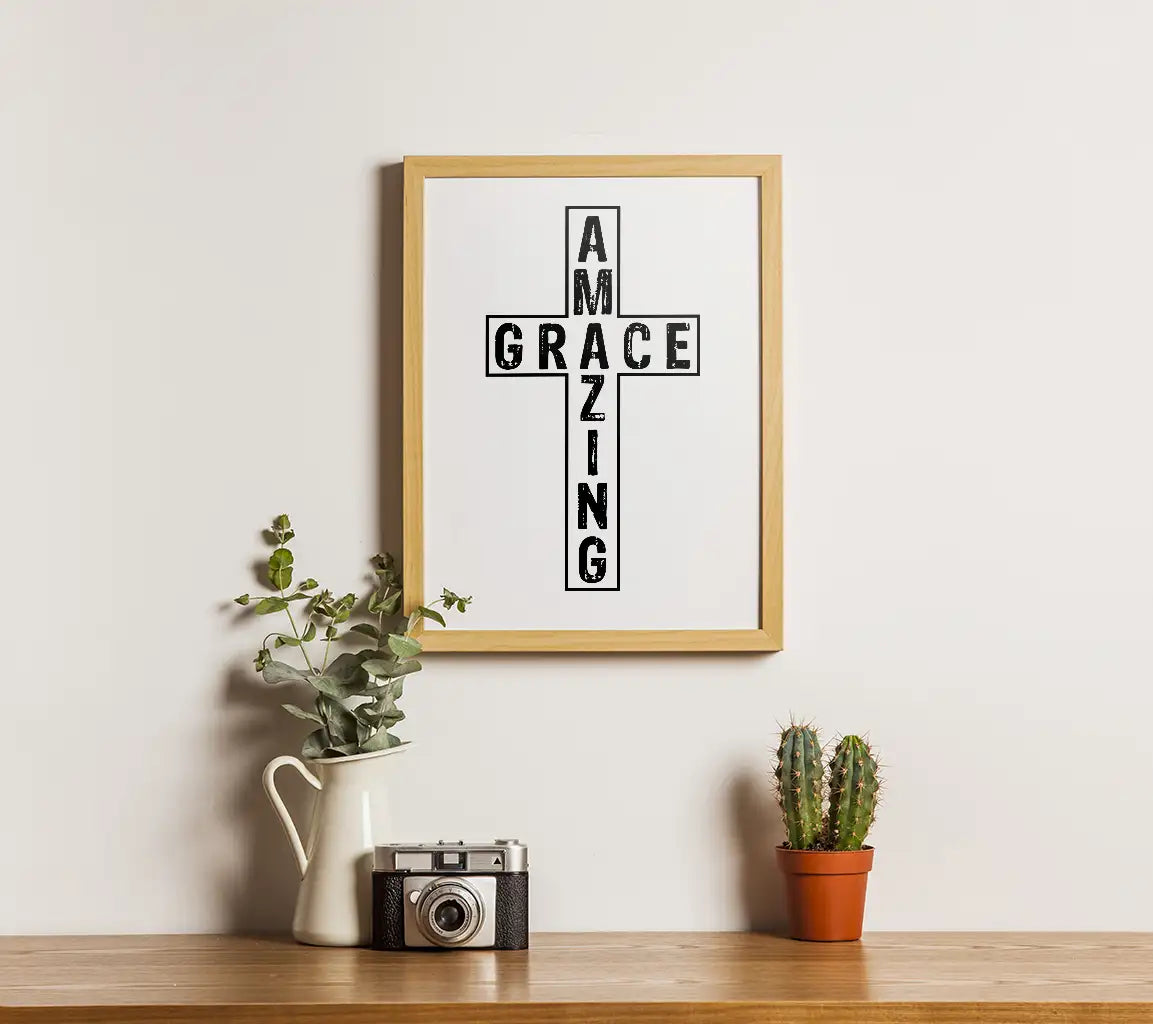 Amazing Grace Cross SVG - Christian T-Shirt Design SVG