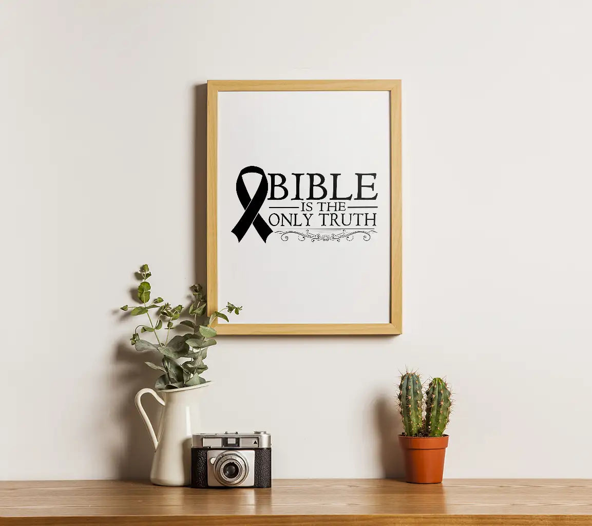 Bible Is The Only Truth Black Ribbon SVG - Christian T-Shirt Design SVG