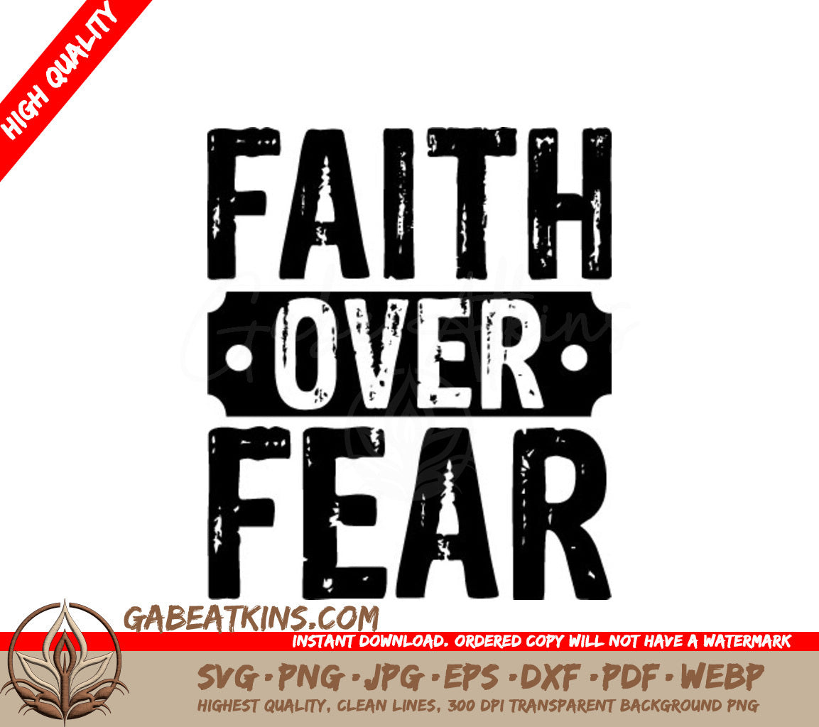 Faith Over Fear  SVG Design - Christian T-Shirt SVG