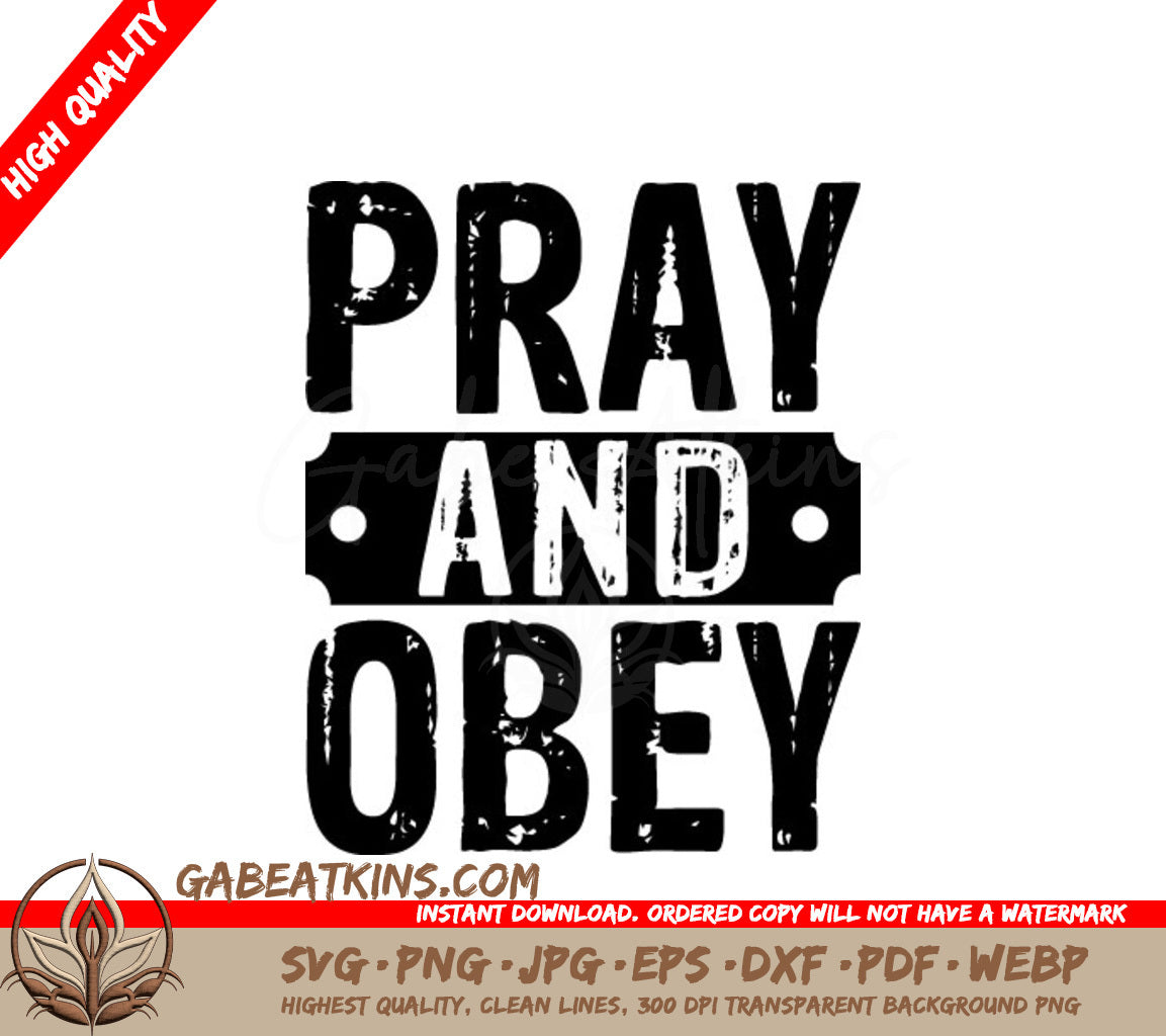 Pray & Obey SVG -  Christian T-Shirt Design SVG