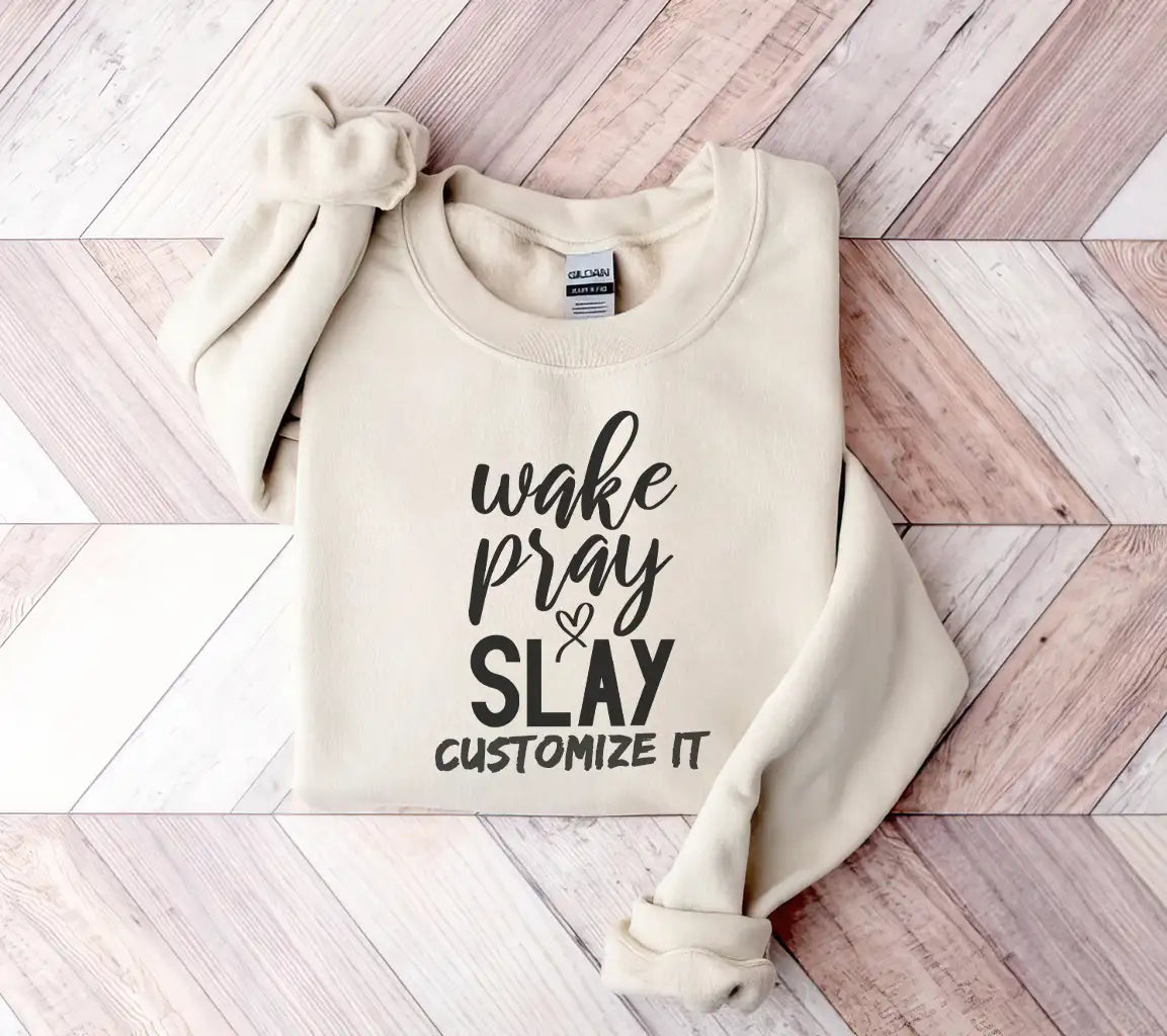 Wake Pray Slay SVG - Christian Inspirational Quote Design SVG