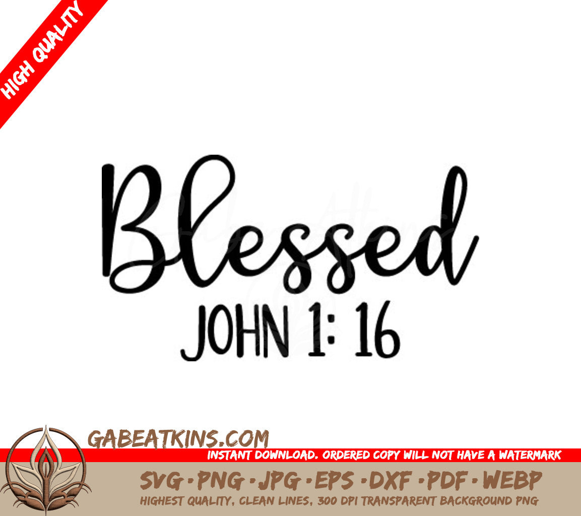 Blessed John 116 SVG - White Background Christian Design SVG