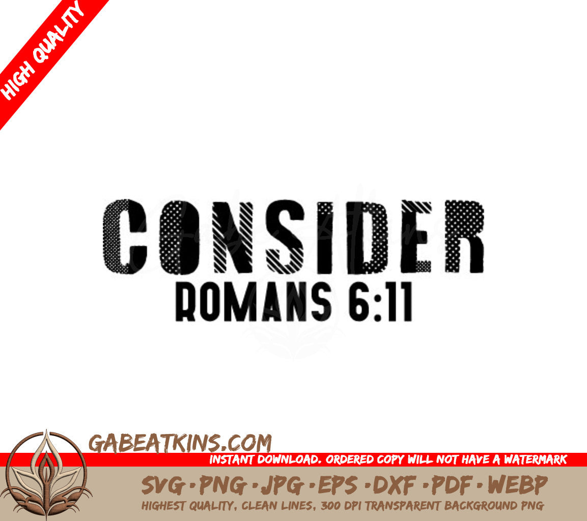 Christian SVG Design - Consider Romans 611 SVG