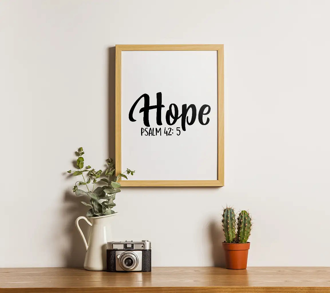 Hope Bible Verse SVG - Psalm 425 Christian Design SVG