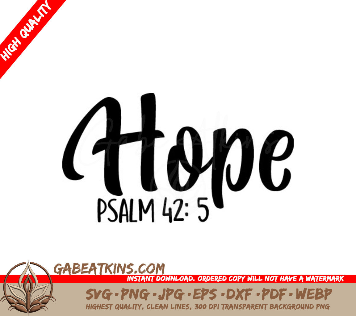 Hope Bible Verse SVG - Psalm 425 Christian Design SVG