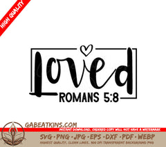 White Heart Loved Christian SVG Design SVG