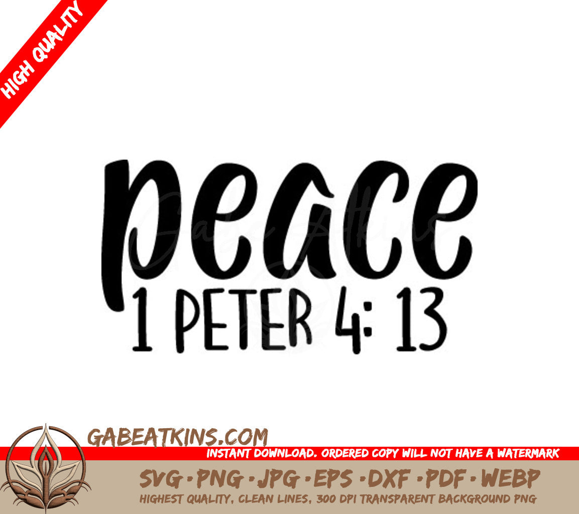 Peace SVG - Christian Design (1 Peter 413) SVG