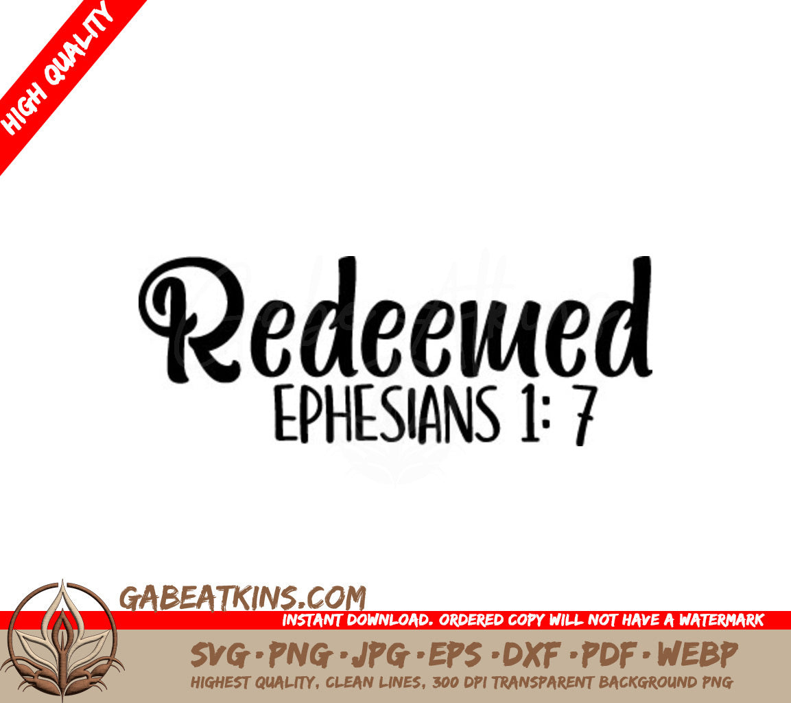 Redeemed Ephesians SVG - White Background SVG