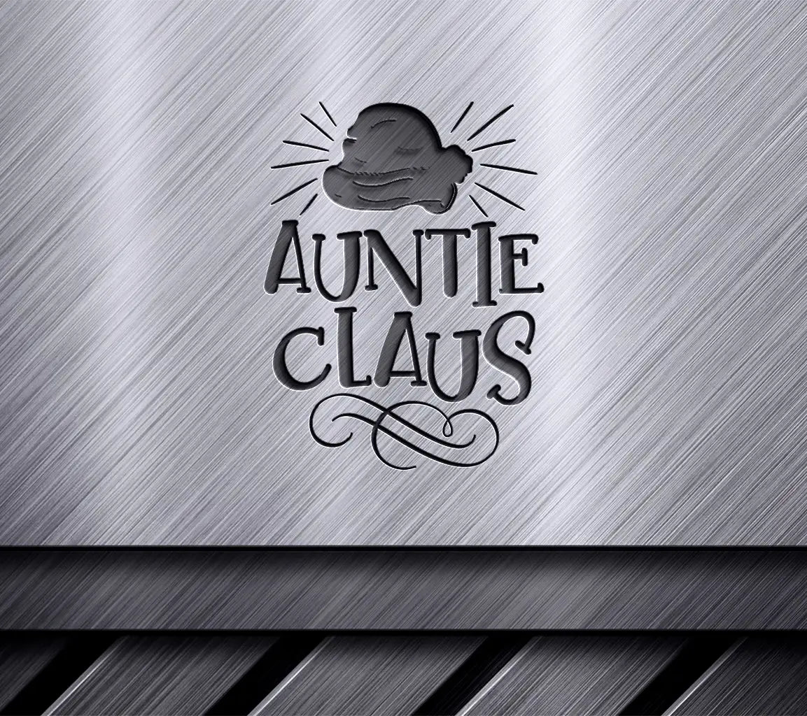 Auntie Claus Christmas SVG with Santa Hat - Digital Cut File SVG