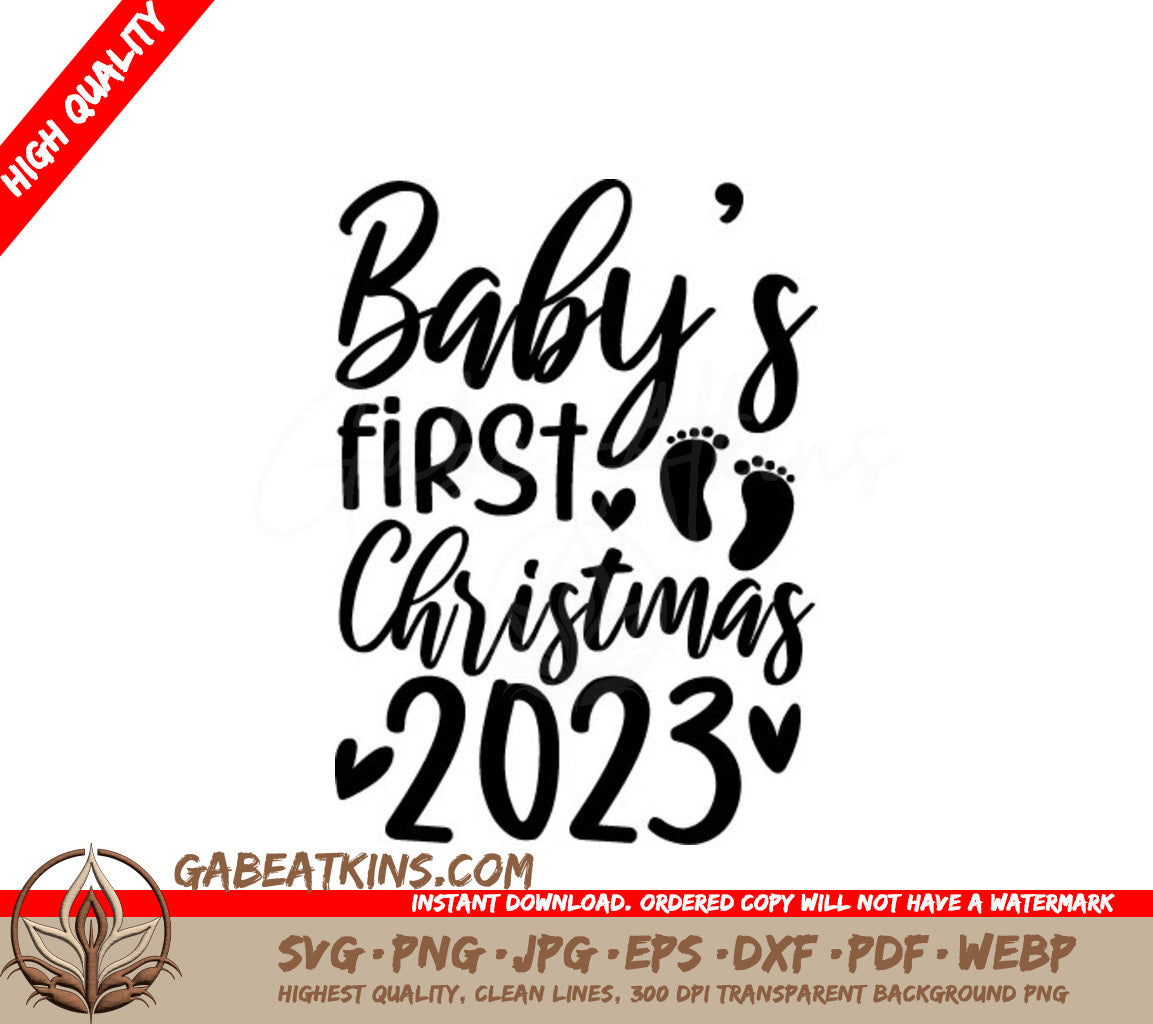 Babys First Christmas 2023 SVG - Christmas Ornament Design SVG