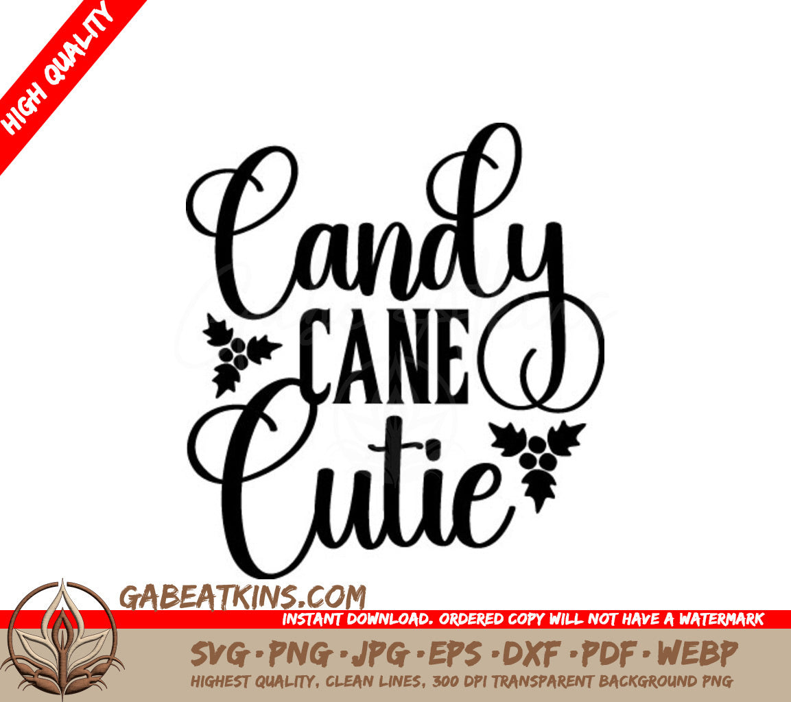 Candy Cane Cutie SVG -  Christmas Sign SVG