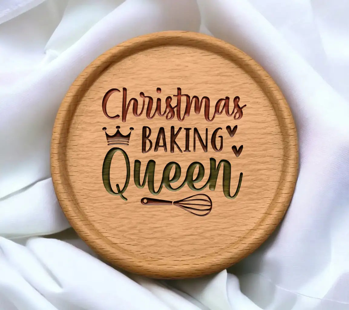 Christmas Baking Queen SVG Logo - Crown & Whisk SVG