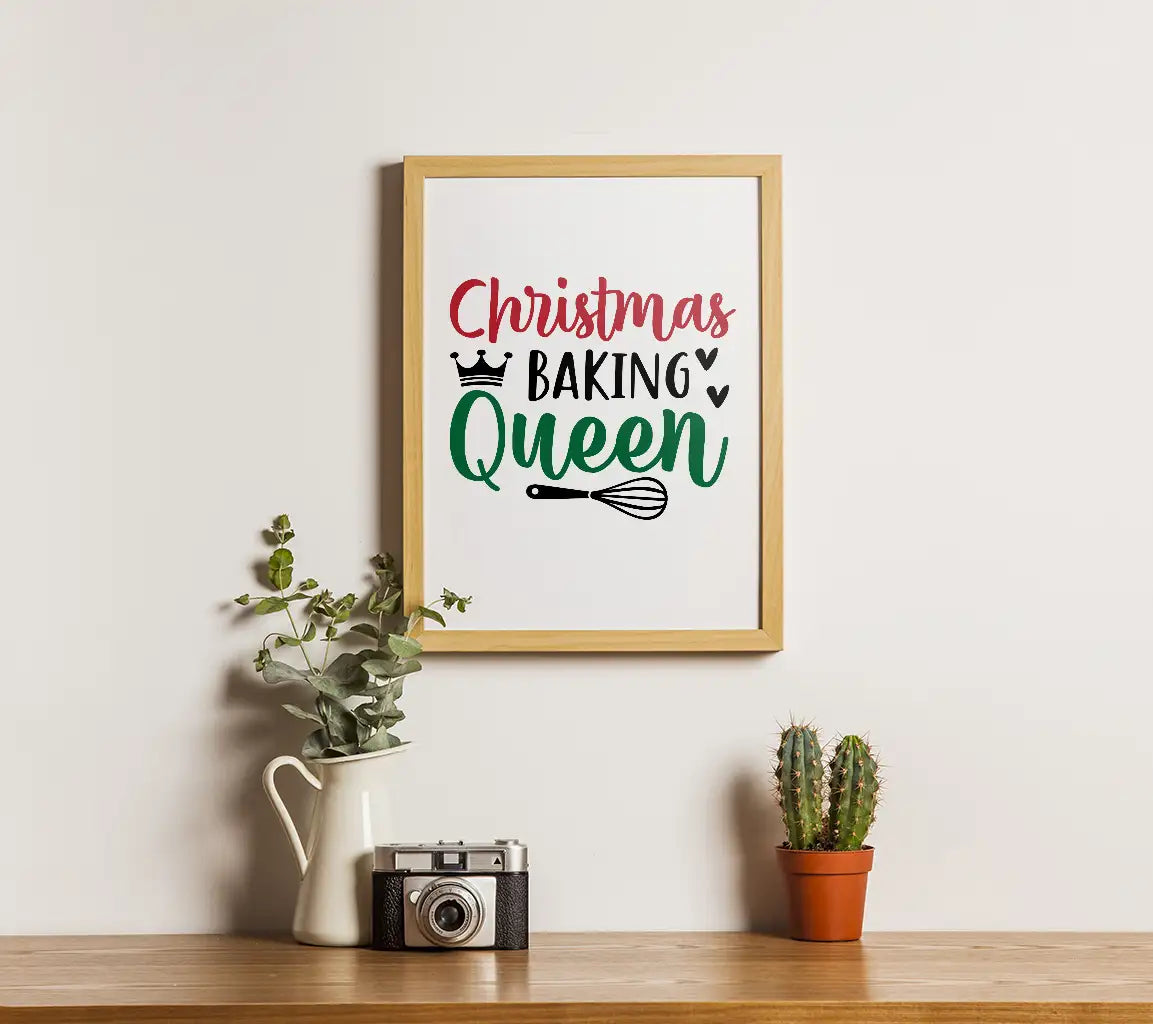 Christmas Baking Queen SVG Logo - Crown & Whisk SVG