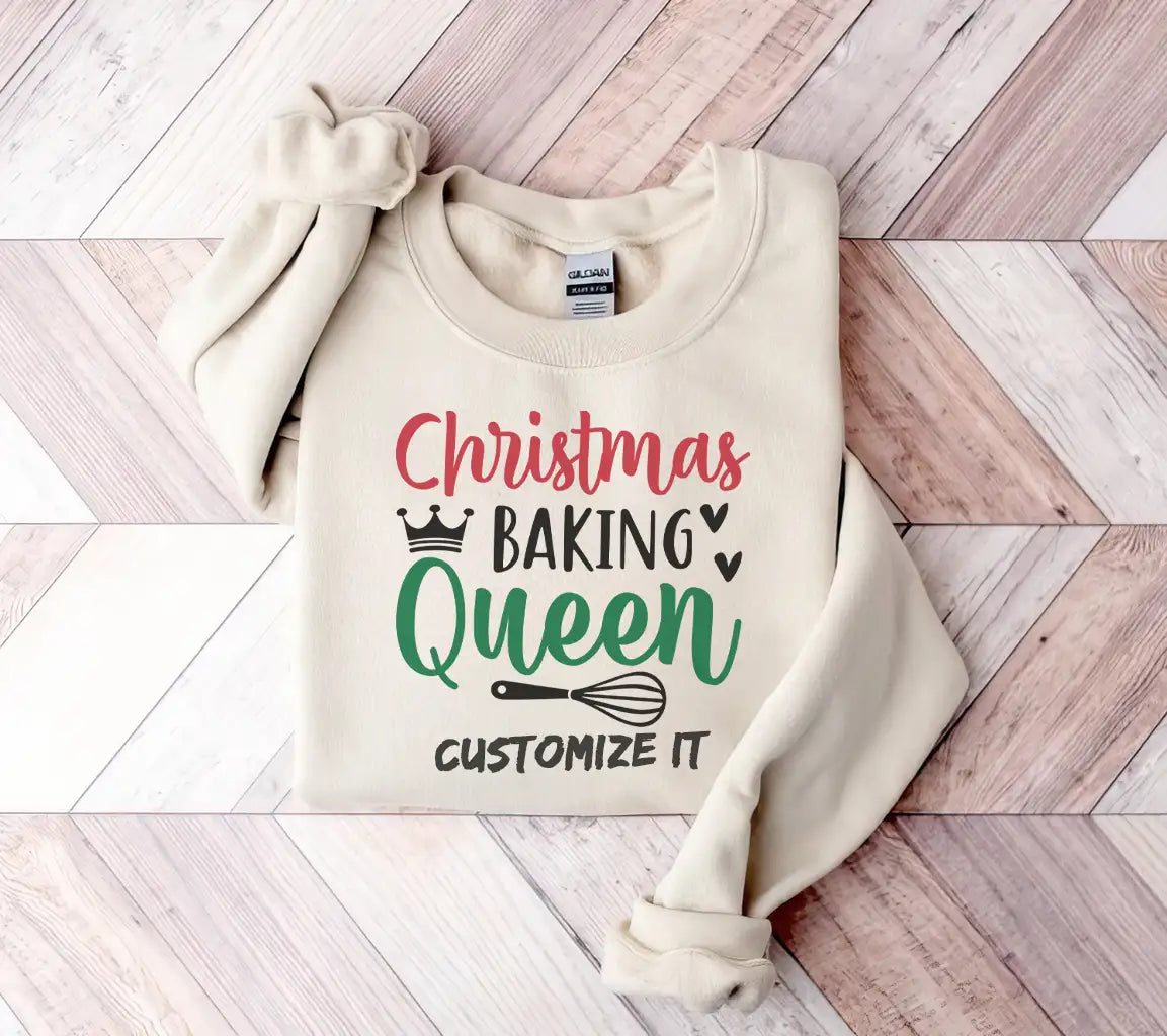 Christmas Baking Queen SVG Logo - Crown & Whisk SVG