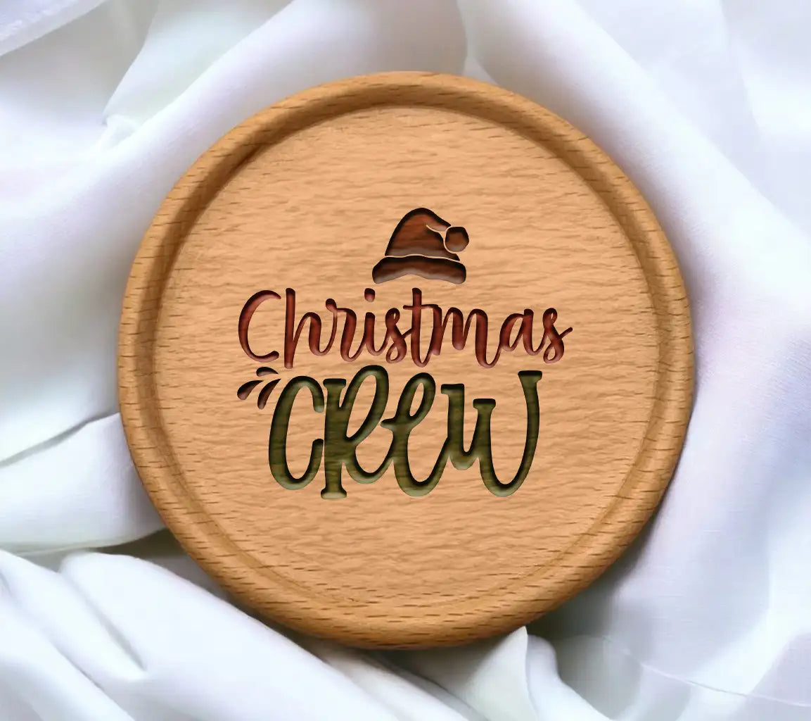 Christmas Crew Logo SVG with Santa Hat SVG