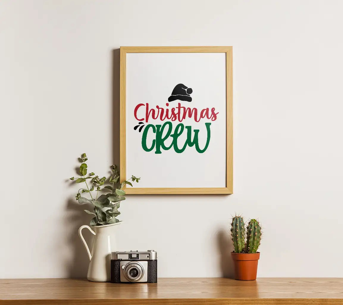 Christmas Crew Logo SVG with Santa Hat SVG