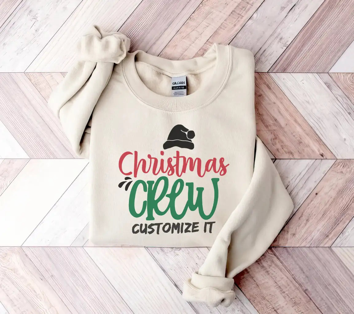 Christmas Crew Logo SVG with Santa Hat SVG