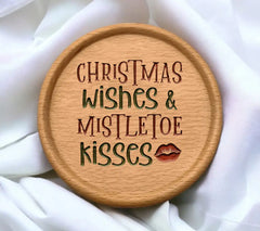 Christmas Wishes & Mistletoe Kisses Red Lip SVG SVG