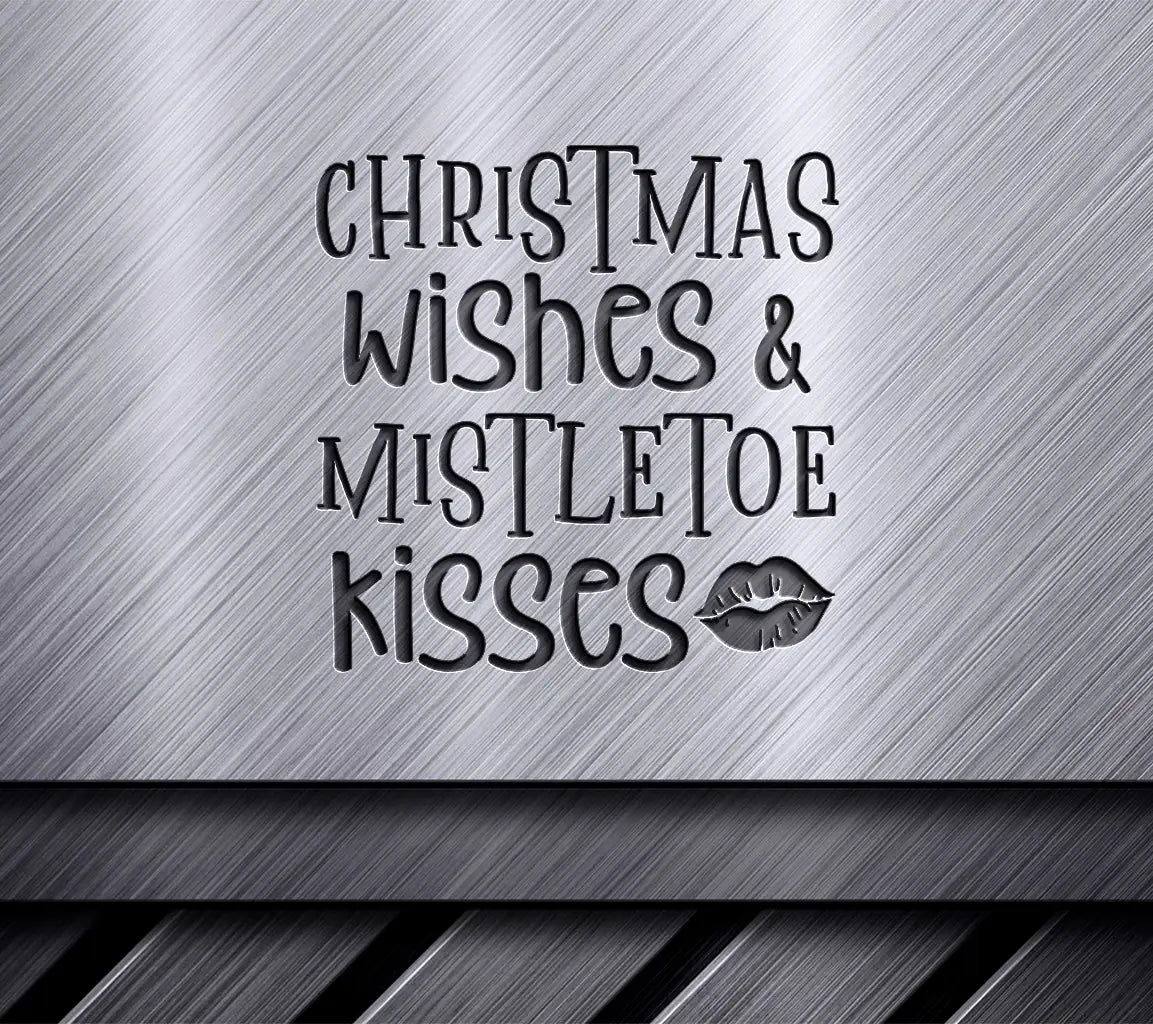 Christmas Wishes & Mistletoe Kisses Red Lip SVG SVG