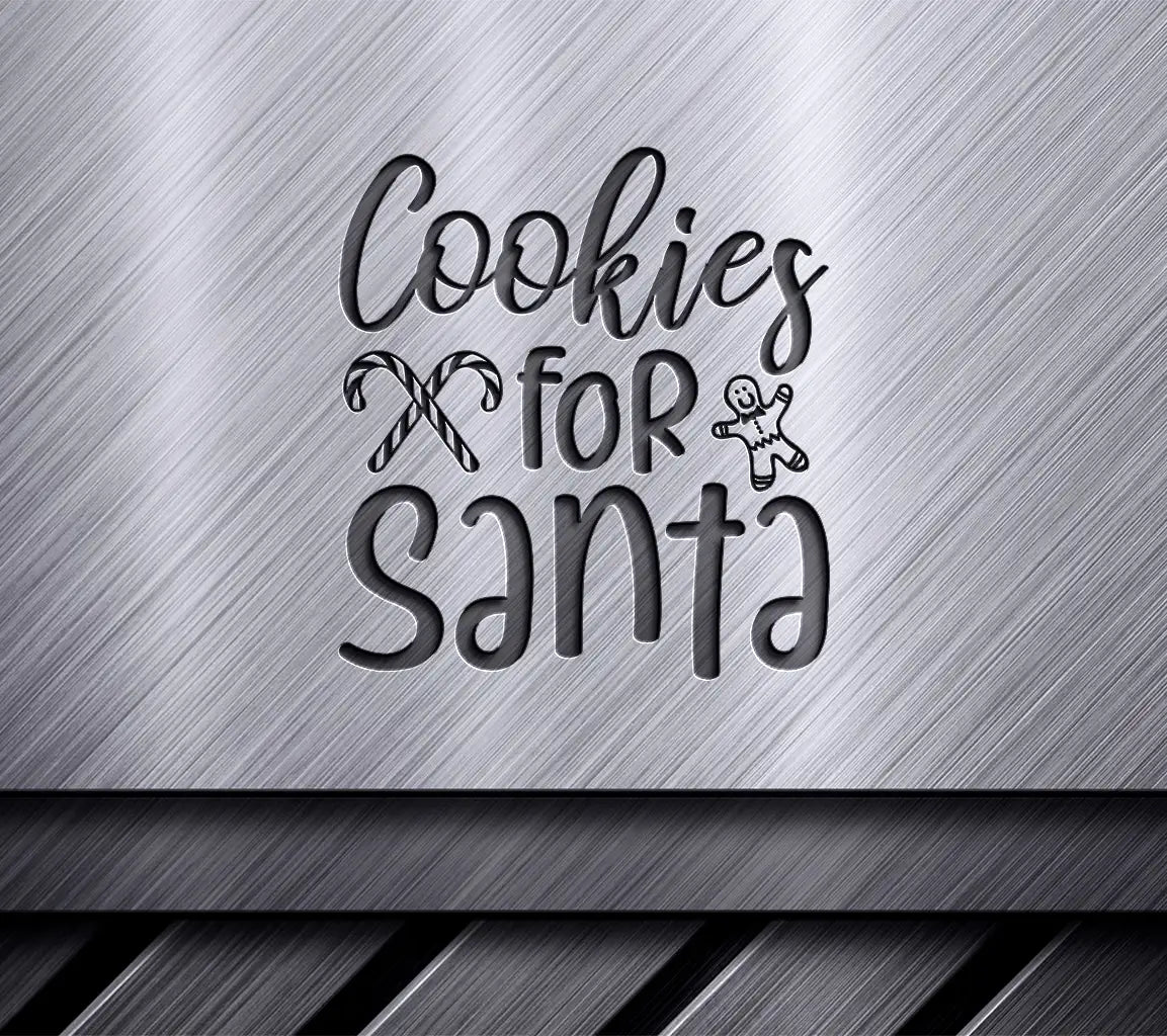 Christmas Cookies For Santa SVG -  Sign with Candy Canes & Gingerbread Man SVG