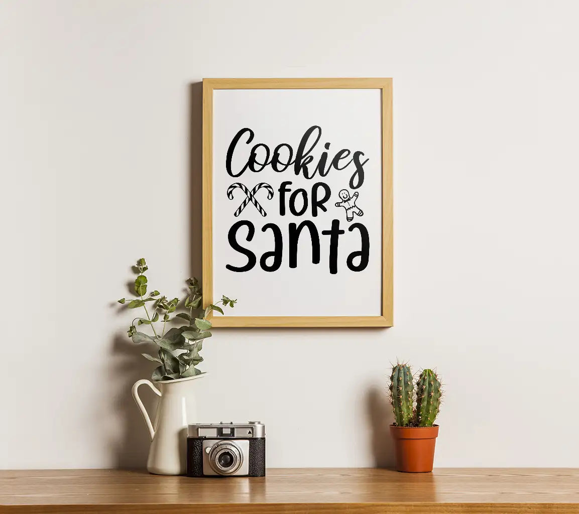 Christmas Cookies For Santa SVG -  Sign with Candy Canes & Gingerbread Man SVG