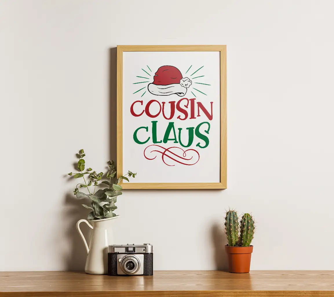 Cousin Claus Christmas SVG - Santa Hat Design SVG