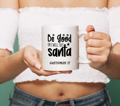 Be Good Or Ill Text Santa - Christmas SVG Design SVG