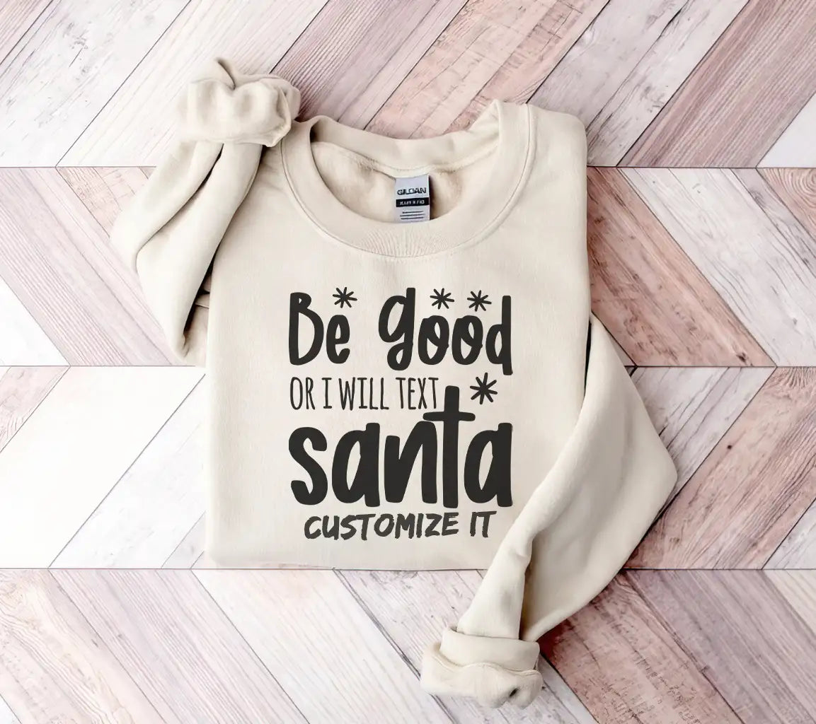 Be Good Or Ill Text Santa - Christmas SVG Design SVG